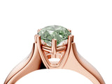 Rose gold Fancy Green Marquise  Solitaire Diamond Ring with Six-Prong Cathedral Setting_36