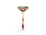 Rose gold Fancy Green Marquise  Solitaire Diamond Ring with Six-Prong Setting and Tapered Band_18