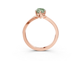 Rose gold Fancy Green Marquise  Solitaire Diamond Ring with Six-Prong Setting and Tapered Band_19