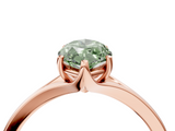 Rose gold Fancy Green Marquise  Solitaire Diamond Ring with Six-Prong Setting and Tapered Band_20