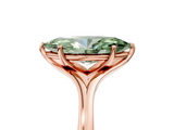 Rose gold Fancy Green Marquise  Solitaire Diamond Ring with Six-Prong Setting and Tapered Band_21