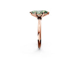 Rose gold Fancy Green Marquise  Solitaire Diamond Ring with Six-Prong Setting on a Classic Band 2