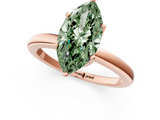 Rose gold Fancy Green Marquise  Solitaire Diamond Ring with Six-Prong Setting on a Classic Band_4