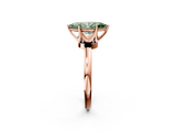Rose gold Fancy Green Marquise  Solitaire Diamond Ring with Six-Prong Setting on a Classic Band_5