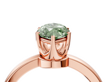 Rose gold Fancy Green Marquise  Solitaire Diamond Ring with Six-Prong Setting on a Classic Band_7