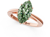 Rose gold Fancy Green Marquise  Solitaire Diamond Ring with Split Shank and Four-Prong Setting_21