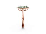 Rose gold Fancy Green Marquise  Solitaire Diamond Ring with Split Shank and Four-Prong Setting_22