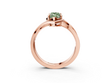 Rose gold Fancy Green Marquise  Solitaire Diamond Ring with Split Shank and Prong Setting_44