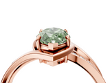 Rose gold Fancy Green Marquise  Solitaire Diamond Ring with Split Shank and Prong Setting_45
