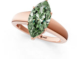 Rose gold Fancy Green Marquise  Solitaire Diamond Ring with Tapered Band and Four-Prong Setting_50
