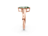 Rose gold Fancy Green Marquise  Solitaire Diamond Ring with Tapered Band and Four-Prong Setting_51