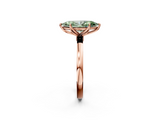 Rose gold Fancy Green Marquise  Solitaire Diamond Ring with Thin Band and Four-Prong Setting_5
