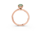 Rose gold Fancy Green Marquise  Solitaire Diamond Ring with Thin Band and Four-Prong Setting_6