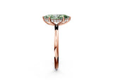Rose gold Fancy Green Marquise  Solitaire Diamond Ring with a Classic Band and Four-Prong Setting 3