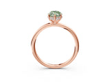 Rose gold Fancy Green Marquise  Solitaire Diamond Ring with a Classic Band and Four-Prong Setting 4