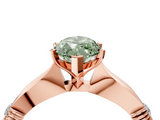 Rose gold Fancy Green Marquise  Solitaire Diamond Twisted Band with Four-Prong Setting_75