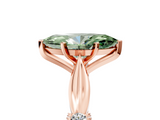 Rose gold Fancy Green Marquise  Solitaire Diamond Twisted Band with Four-Prong Setting_76