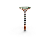 Rose gold Fancy Green Marquise  Solitaire Diamond with Pavé Band and Four-Prong Setting_77