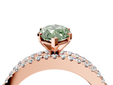 Rose gold Fancy Green Marquise  Solitaire Diamond with Pave and Channel Set Band_46