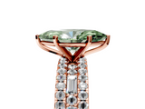 Rose gold Fancy Green Marquise  Solitaire Diamond with Pave and Channel Set Band_47
