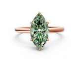 Rose gold Fancy Green Marquise  Solitaire Engagement Ring with Cathedral Band and Four-Prong Setting_21