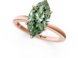 Rose gold Fancy Green Marquise  Solitaire Engagement Ring with Cathedral Band and Four-Prong Setting_22
