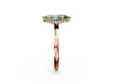Rose gold Fancy Green Marquise  Solitaire Engagement Ring with Cathedral Band and Four-Prong Setting_23
