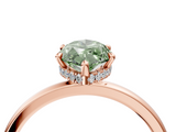 Rose gold Fancy Green Marquise  Solitaire Engagement Ring with Cathedral Band and Four-Prong Setting_25