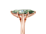 Rose gold Fancy Green Marquise  Solitaire Engagement Ring with Four-Prong Setting and Classic Band 1