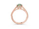 Rose gold Fancy Green Marquise  Solitaire Engagement Ring with Four-Prong Setting and Classic Band 5