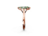 Rose gold Fancy Green Marquise  Solitaire Engagement Ring with Six-Prong Setting and Classic Band 3