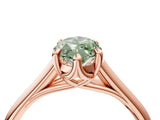 Rose gold Fancy Green Marquise  Solitaire Engagement Ring with Six-Prong Setting and Classic Band 5