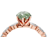 Rose gold Fancy Green Marquise  Solitaire Marquise Side Stone Prong Setting Ring_61