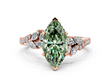 Rose gold Fancy Green Marquise  Solitaire Marquise Twist Band with Six-Prong Setting_77
