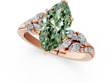 Rose gold Fancy Green Marquise  Solitaire Marquise Twist Band with Six-Prong Setting_78