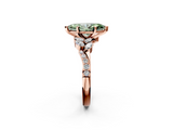 Rose gold Fancy Green Marquise  Solitaire Marquise Twist Band with Six-Prong Setting_79