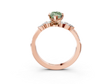 Rose gold Fancy Green Marquise  Solitaire Marquise Twist Band with Six-Prong Setting_80