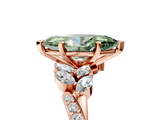 Rose gold Fancy Green Marquise  Solitaire Marquise Twist Band with Six-Prong Setting_82