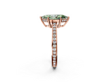 Rose gold Fancy Green Marquise  Solitaire Pavé Band Prong Setting Ring_22
