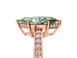 Rose gold Fancy Green Marquise  Solitaire Pavé Band Prong Setting Ring_25