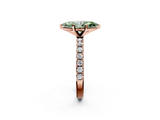 Rose gold Fancy Green Marquise  Solitaire Pavé Band with Four-Prong Setting_152