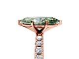 Rose gold Fancy Green Marquise  Solitaire Pavé Band with Four-Prong Setting_155