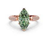 Rose gold Fancy Green Marquise  Solitaire Pavé Diamond Engagement Ring with Four-Prong Setting_155