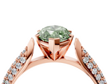Rose gold Fancy Green Marquise  Solitaire Pavé Diamond Engagement Ring with Four-Prong Setting_159