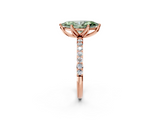 Rose gold Fancy Green Marquise  Solitaire Pavé Diamond Engagement Ring with Four-Prong Setting_63