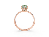 Rose gold Fancy Green Marquise  Solitaire Pavé Diamond Engagement Ring with Four-Prong Setting_64