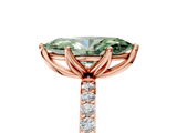 Rose gold Fancy Green Marquise  Solitaire Pavé Diamond Engagement Ring with Four-Prong Setting_66