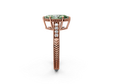 Rose gold Fancy Green Marquise  Solitaire Pavé Diamond Milgrain Engagement Ring with Four-Prong Setting_5