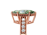 Rose gold Fancy Green Marquise  Solitaire Pavé Diamond Milgrain Engagement Ring with Four-Prong Setting_8