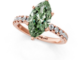 Rose gold Fancy Green Marquise  Solitaire Pave Diamond Engagement Ring with Four-Prong Setting_331